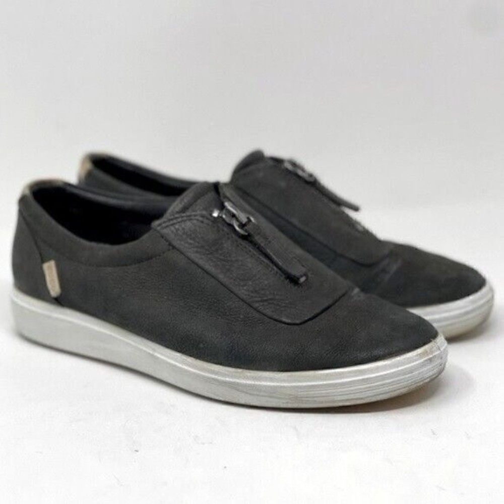 Ecco womans soft slip in sneakers black suede us 6 BoxM